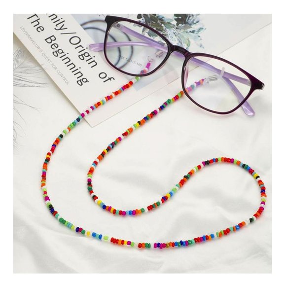 Multi Color Beaded Eyeglass Chain - Picture 3 of 5